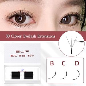 Faux cils 0.05mm Extensions de cils de trèfle 3D doux épais B/C/D Curl floraison automatique W forme Bloom ventilateurs préfabriqués vitesse complète dense