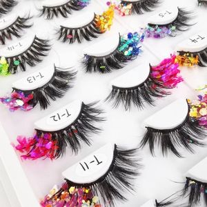 Pestañas postizas 1 par Eye Tail 3D Fluffy Drag Maquillaje DIY Pestañas Brillo decorativo Estilo diferente Falso