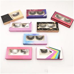 Faux Cils 1 paire Flash Paper Box Épais Long 3D Faux Mink Durable Naturel Volume Dramatique Extension Drop Livraison Santé Beauté Dhnxn