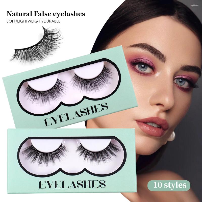 False Eyelashes 1 Pairs Natural D1617-26 Soft Cross Makeup Eyelash For Daily Dating Reusable Fake Lashes Extension Supplies