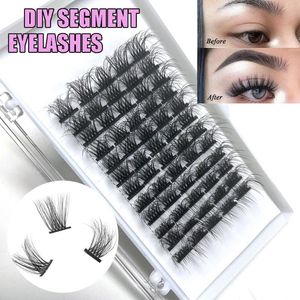 Pestañas postizas 10 ~ 13mm DIY Extensión de haz ultrafino Segmento precortado Pestañas Natural Wispy Fluffy Look Band Herramientas de maquillaje de ojos hechas a mano