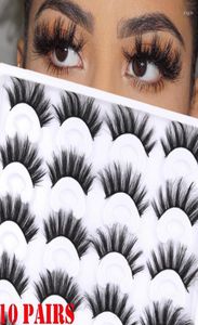 Faux cils 10 paires 3d vison épais épais longs cheveux naturels faux cils moelleux moellades mixtes de maquillage des cils oculaires 3869942