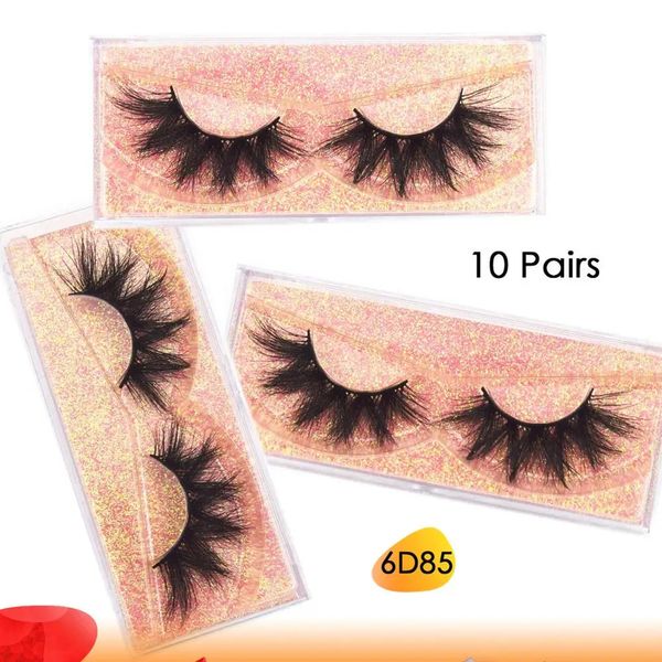 Faux-cils 10 paires de cils de vison 6D cils dramatiques moelleux maquillage cils de vison vaporeux naturel longs faux cils épais faux cils 6D85 231011