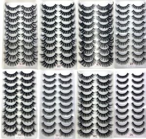 Faux cils 10 paires 825 mm 3D Mink Lash Faux avec boîte personnalisée Pack naturel vaporeux court Wholes9020695