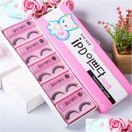 Pestañas postizas 10 par/caja Estilo coreano Gato Ipd Puro Hecho a mano Natural Grueso Pestañas largas Entrega de gotas Salud Belleza Maquillaje Ojos Dhjoy