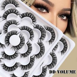 Valse wimpers 10 paren dd krul Volume Lang Natuurlijk 3D Mink Hair Eye Lashes Dikke handgemaakt