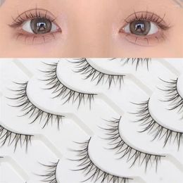 Faux cils 10 paires japonais cosplay brun fashion naturel look 3d faux vison cils manga pour femmes