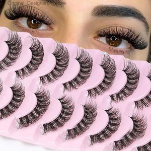 Faux cils 10 paires de faux cils 6d super moelleux fous de vison artificiel floffy