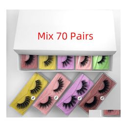 Pestañas postizas 10 Estilo Mink Natural Long 3D Lashes Hecho a mano Fl Strip Makeup 70 Pairs Dhs Drop Delivery Health Beauty Eyes Dheog