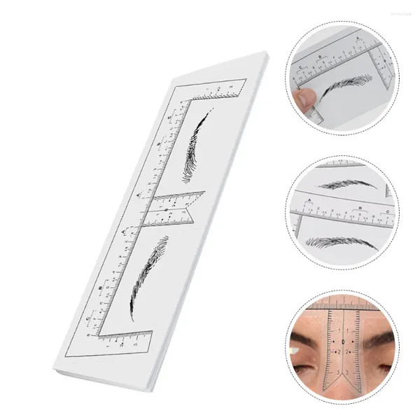 Faux Cils 100 pcs Sourcils Conception Règle Pratique Mesure Shaper Outil Coupe DIY Pochoir Mesure Bopp Maquillage Nécessités