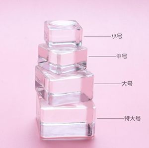 Faux cils 100 pièces support tampon de colle 4 taille support adhésif palette pâte outil de maquillage carré cristal verre joint cils