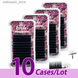 Valse wimpers 10 case / lot MASSCAKU Tweede productie fan mint oogleden bloeden eenvoudige fan oogleden private label wimpers eenvoudige fan oogleden extension24327