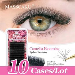 Faux-cils 10 cas/lot MASSCAKU Super doux camélia floraison cils naturel professionnel individuel vison faux cils Extensions en Stock24327