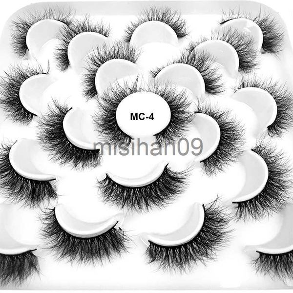 Pestañas postizas 10 pares 10-20 mm 8D Faux Mink Lashes Fluffy Soft Wispy Volume Natural largo Pestañas postizas Pestañas reutilizables Maquillaje J230717