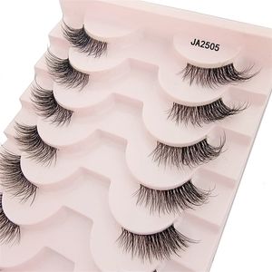 Faux cils 10 paires vison clair bande cils entrecroisés Transparent fait à la main dramatique cils supérieurs 230531