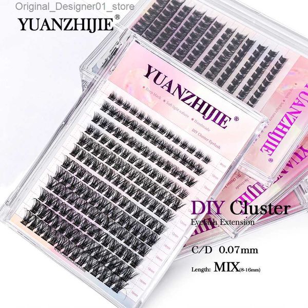 Faux cils 12 lignes de kit de cils artificielles segmentées de yuanzhijie segmentées par kit de cils sont faciles à appliquer à la maison extensions haut de gamme et de haute qualité Q240425