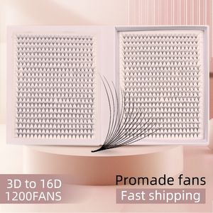Valse wimpers 1200 fans Lashes XXL Mega Tray Matte Ultra Dark Premade Volume Fan Pointy Base Promade Fans Eyelash Extensions Make -up Tools 230814