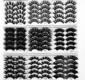 Faux cils 15 paires 3d vison cheveux Crisscross Wispy Cross Fluffy Longueur 25 mm Lashes Extension Handmade Eye Makeup Tools8772981