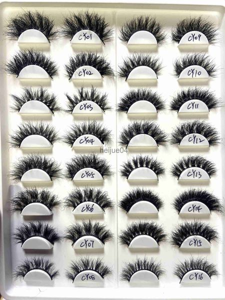 Pestañas postizas 16 pares Mezclar Pestañas postizas 3D Volumen Pestañas de visón Visón real Esponjoso Desordenado Pestañas naturales suaves Maquillaje 25 mm Kit de pestañas de visón Cilios x0802