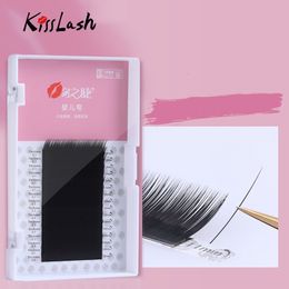 Pestañas postizas 16 filas Naturaleza suave individual Mink Cilia Baby Curved Eye Lath Corea MmakeUp Tool 230816