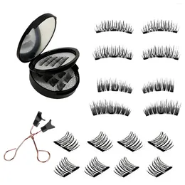 Faux cils 16pcs extension softs individuels magnétiques réutilisables faciles à porter noirs sans collusion