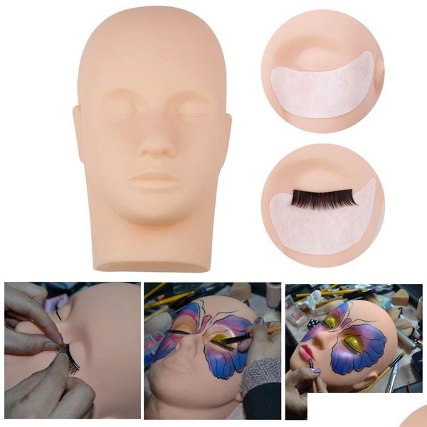 Faux-cils 1 pièce Extension Mas Mannequin tête formation professionnelle maquillage modèle cils greffage cosmétique cils pratique outil Dro Dhebu