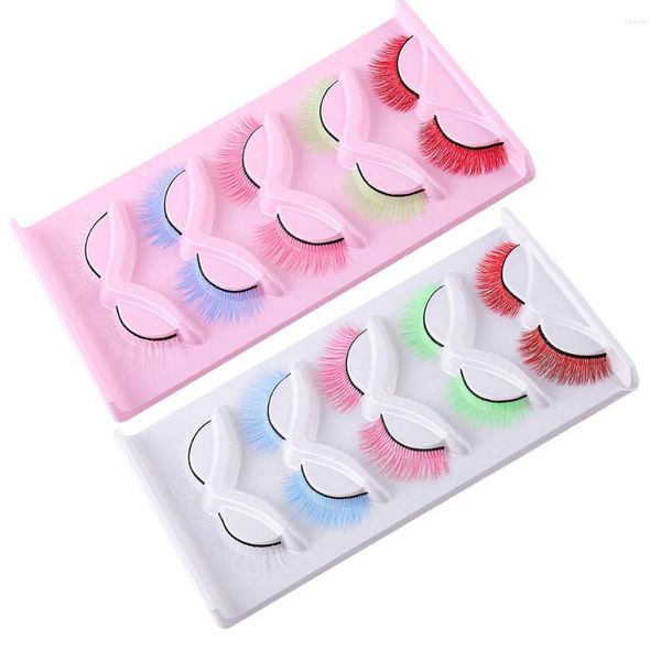 Pestañas postizas 2 cajas de colores falsos naturales mujeres accesorios de maquillaje fibra artificial rendimiento individual Wispy