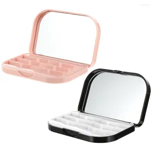 Valse wimpers 2 stuks Wimper opbergdoos Make-up Case Organizer Handige container Draagbare grondstof Eenvoudig reismeisje