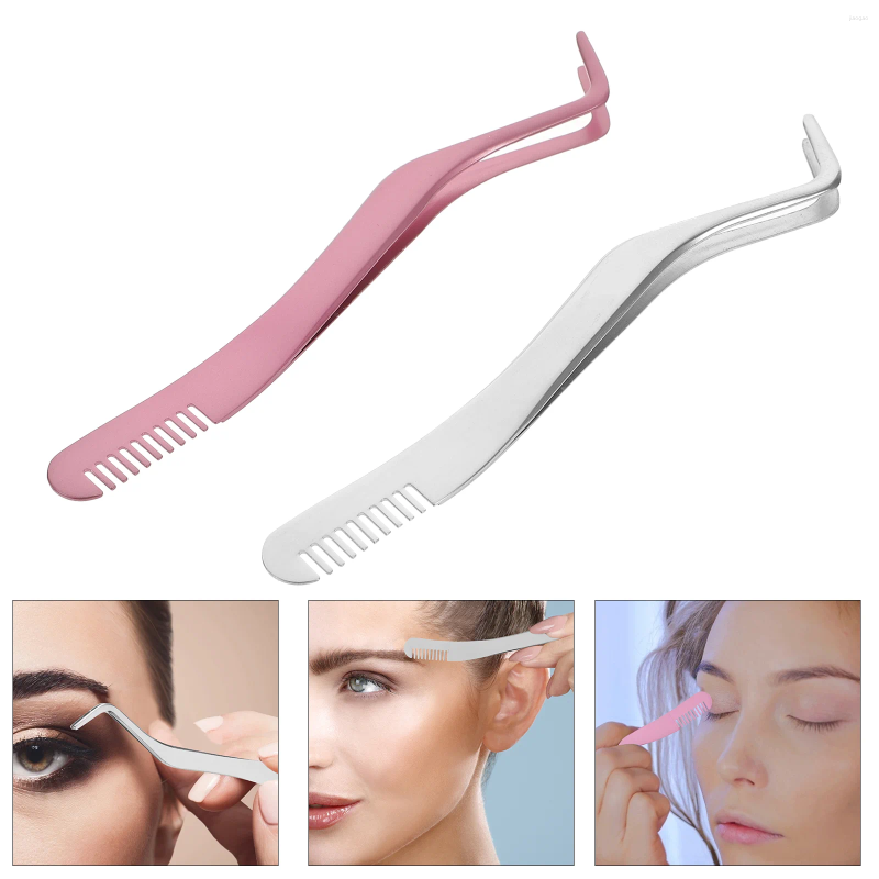 False Eyelashes 2 Pcs Lengthening Mascara Eyelash Aid Separator Tool Comb Female Supply Ergonomic Applicator