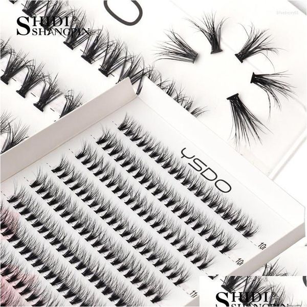 Faux-cils 200 paquets Extension de cils 10 rangées 3D vison russe Volume cils 30D Cluster outil de maquillage de cils individuels Drop De Dhc16