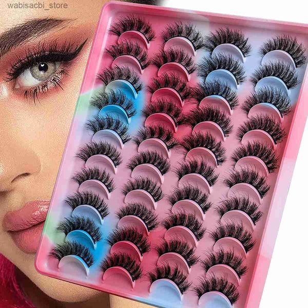 Pestañas postizas 20 pares de maquillaje pestañas esponjosas 30D/40D kit de extensión de pestañas postizas maquillaje 24327