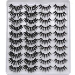 Valse wimpers 20 paren gemengde stijlen natuurlijke dikke 3D faux mink wispies criss-cross wimpers extensie wreedheid zonder make-up toolfalse Harv22