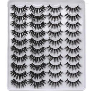 Faux Cils 20Paires Styles Mixtes Naturel Épais 3D Faux Mink Wispies Criss-cross Lashes Extension Outil de maquillage sans cruautéFalse Harv22