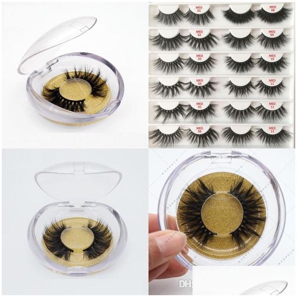 Faux Cils 22Mm 3D Faux Cils De Vison Grande Cruauté Dramatique À La Main Faux Drop Delivery Santé Beauté Maquillage Yeux Dhojz