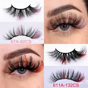 Faux Cils 25mm Cils Colorés Glitter Vison Extension Fournitures 5D Rose Bleu Fluffy Cruelty Free Lash Gros Maquillage En VracFalse Harv22