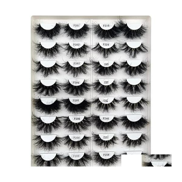 Faux Cils 25mm Mink Fluffy Faux Cils Dramatique Whispy Longue Bande Cils Maquillage En Gros 3D Naturel Wispy Lashfalse Drop Del Dh8Rw