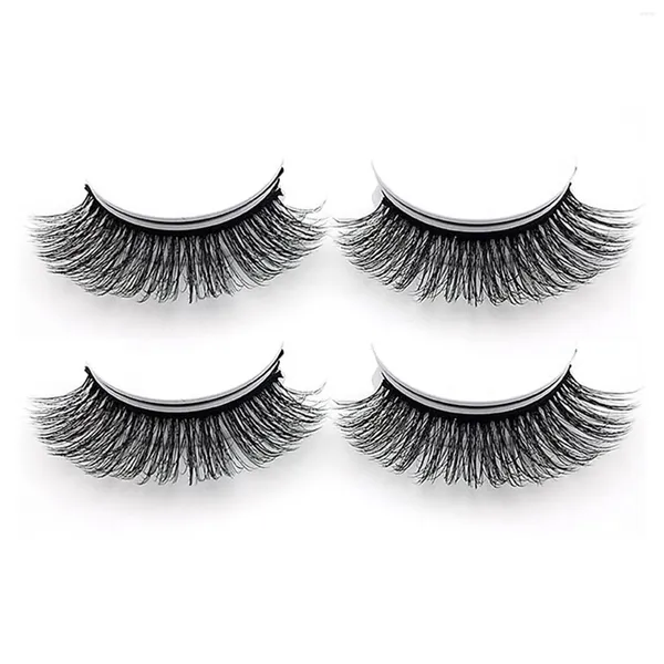 Faux cils 2 paires Extension légère cadeau doux moelleux long épais quotidien sans colle auto-adhésif réutilisable aspect naturel bouclé