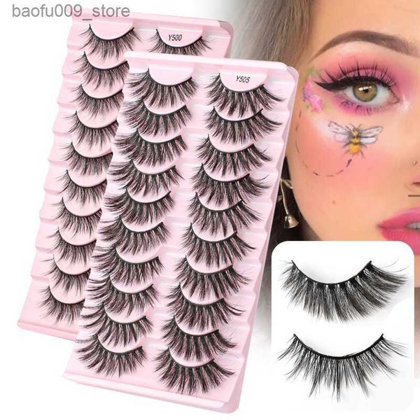 Faux Cils 3/10 paires 3D vison Cils bande russe Cils dramatique Faux Cils Faux Cils maquillage en gros Faux Cils Extension maquiagem Q230908