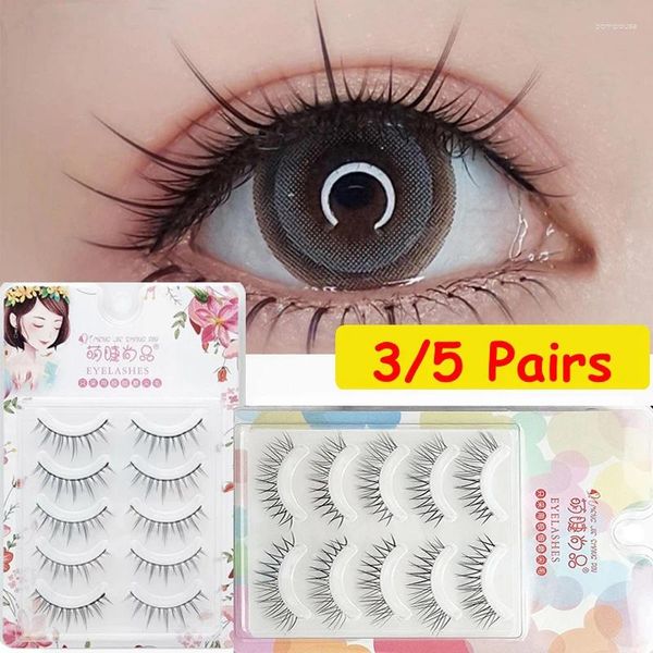 Faux cils 3/5 paires de fée naturelle croix longue petit diable cosplay extension du luash dailyey maquillage beauté grand yeux cils cils