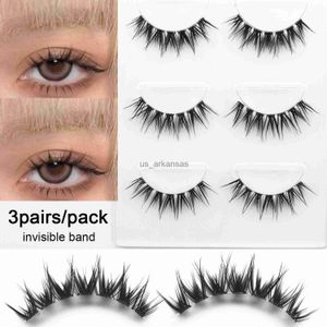 False wimpers 3/5pairs wimpers fluttery onzichtbare band wimpers wispy strip lashes make -up wimper extensie maquillaje coreano false wimper hkd230817