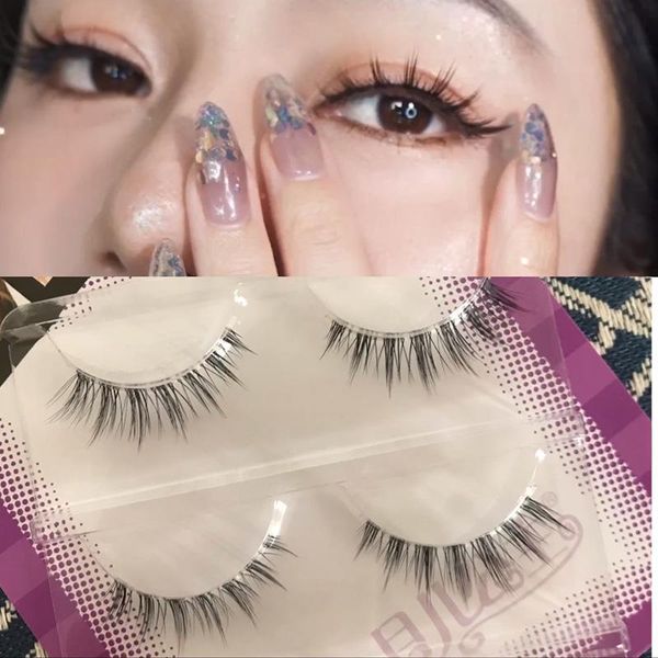 Faux cils 3 paires japonais 3D naturel Cos doux confortable outils d'extension de beauté faits à la main