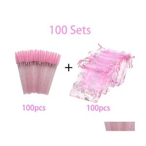 Faux Cils 300/200/100/50 Ensembles Sac de cils rose Colorf Butterfly Eye Lashes Emballage Boîte Beauté Cadeau Baggies Gros Lash Dr Dhqrt