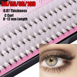 Faux cils 3D / 5D / 6D / 10D MINK Black Soft Lashes Individual Eye Extension Tools 007 C 8-12mm