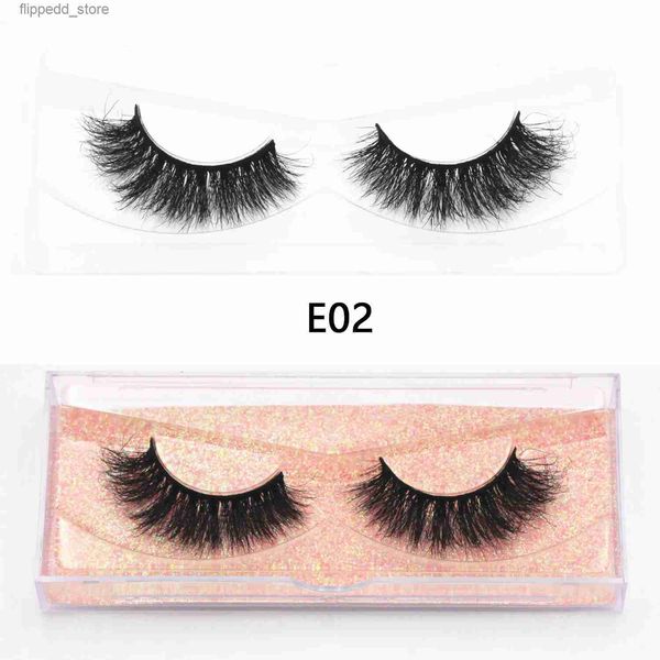 Faux cils Cils 3D épais cils longs cils de vison 3D 100% fourrure de vison sans cruauté faux cils cils de maquillage cils réutilisables E02 cils Q231129