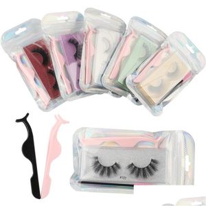 Fausses cils 3d cils paquet de cils extensions de boîte de cils laser avec brosse curler naturel épais 100 fournisseurs coloris beauté mak dh2ln