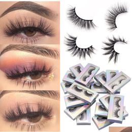 False wimpers 3D mink wimpers faux natuurlijke lange dramatische traspies pluizige wimperfl strips nep oog lash extensie make -up druppel del dhtlq