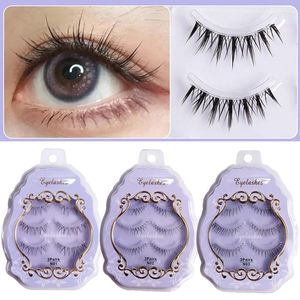 False wimpers 3D Natural Lash Extension Cross Long Fairy Wispy Big Eyes Little Devil Cos Daily Eye Make -up