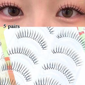 Faux cils 3D en forme de U avec une tige transparente nature naturel Big Eye Cils individuels artificiels pour le maquillage quotidien