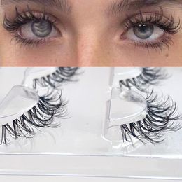 Pestañas postizas 3 pares Mink Lashes 3D Invisible Band Natural Black Eyelash Full Strip cilios posticos Reutilizable 230627