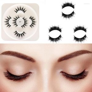 Valse wimpers 3pairthick Lang gemakkelijk te verwijderen waterdichte vezelplaat make -up extensies oogwimpers oog lashes doospakket